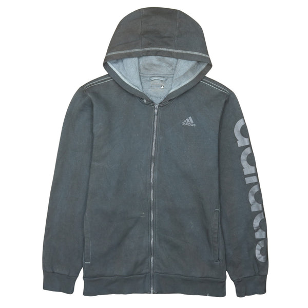 Adidas 90's Lightweight Full Zip Up Hoodie Large Black