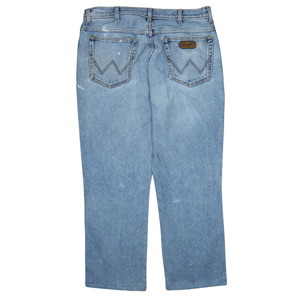 Wrangler 90's Lightwash Straight Leg Baggy Trousers / Pants 36 Blue