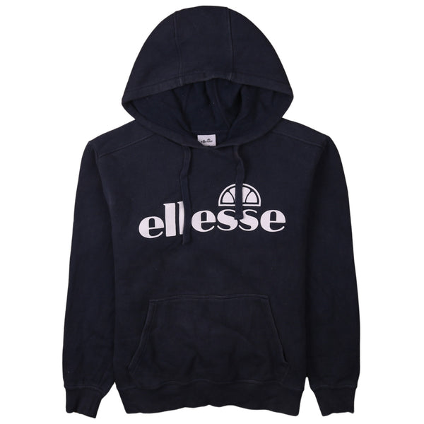 Ellesse 90's Oversized Spellout Pullover Hoodie XLarge Navy