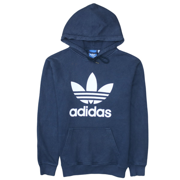 Adidas 90's Spellout Pullover Hoodie Medium Navy Blue