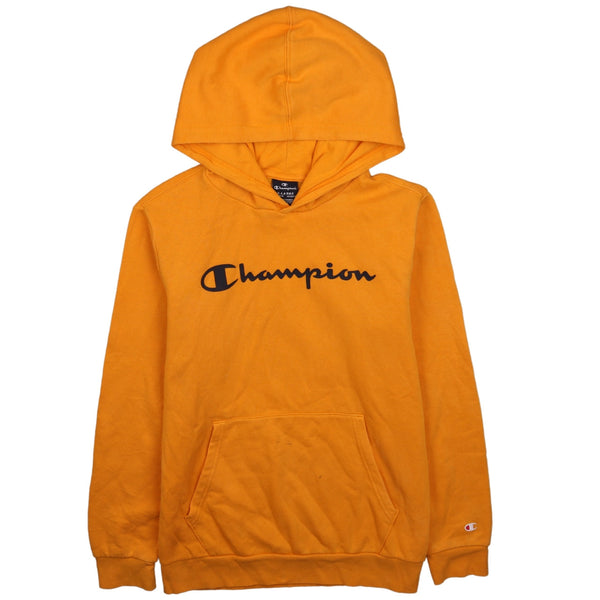 Champion 90's Vintage Yellow Spellout Hoodie Women's XLarge