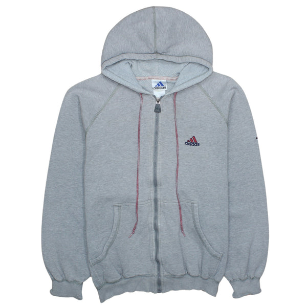 Adidas Vintage 90's Grey Lightweight Zip Hoodie Men’s Medium Cotton