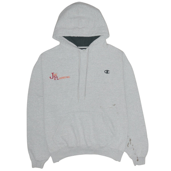 Champion Vintage 90's XLarge Grey Hoodie with Drawstring & Pockets