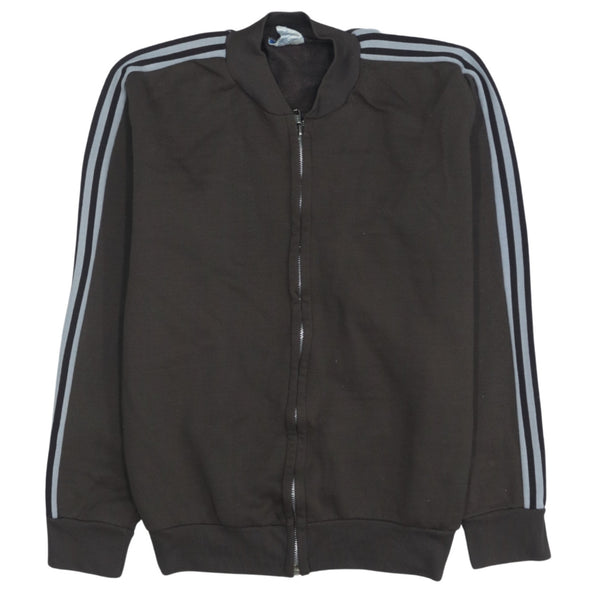 Adidas 90s Vintage Brown Striped Sleeve Full Zip Sweatshirt Men's Small