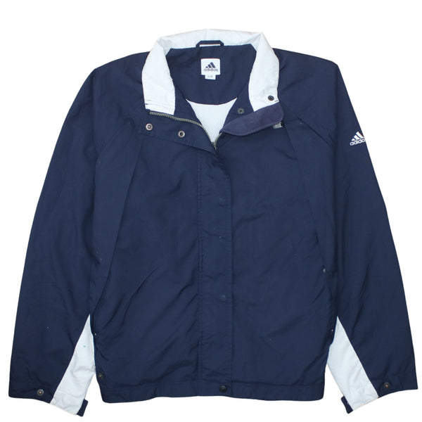 Adidas 90's Lightweight Full Zip Up Windbreaker Large Navy Blue