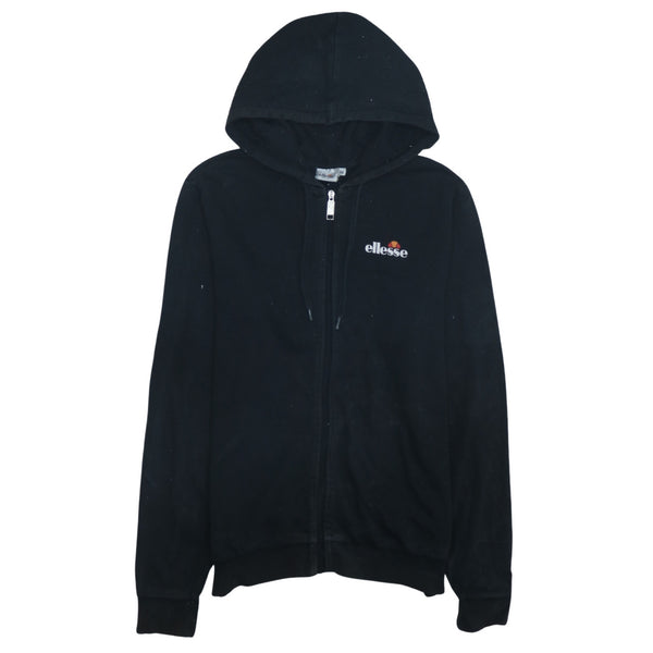 Retro Ellesse Sportswear Full Zip Hoodie Black Medium