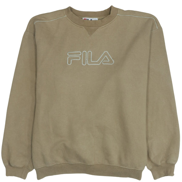 Fila 90's Spellout Crew Neck Sweatshirt XXLarge Beige Cream