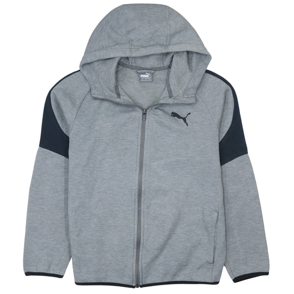 Puma 90's Vintage Sportswear Hoodie Large Grey Full Zip