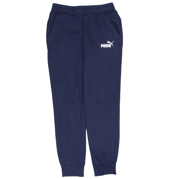 Puma 90's Elasticated Waistband Drawstrings Casual Joggers / Sweatpants Medium Navy Blue