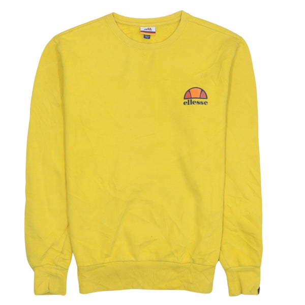 Ellesse 90's Vintage Heavyweight Crew Neck Yellow Sweatshirt Men's Medium