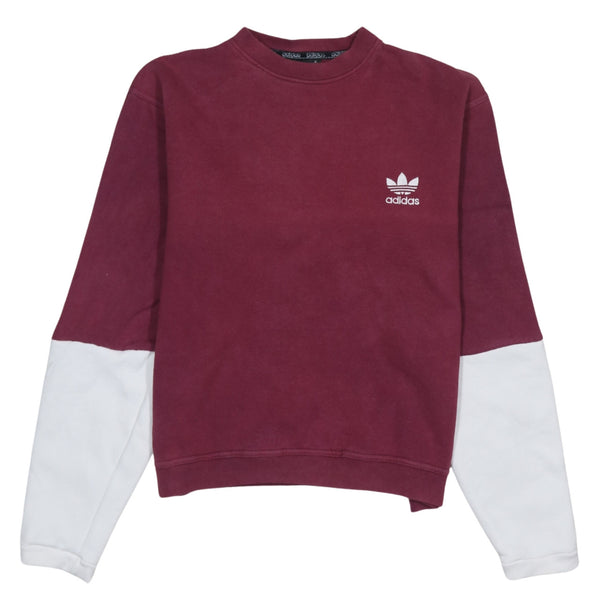 Adidas 90's Lightweight Crew Neck Sweatshirt Medium  Burgundy Red