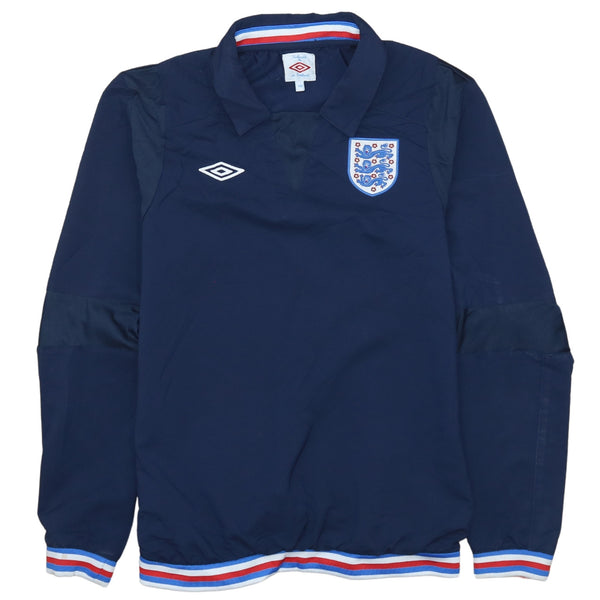 Vintage Umbro 90's England Crew Neck Windbreaker Men's XSmall Navy Blue