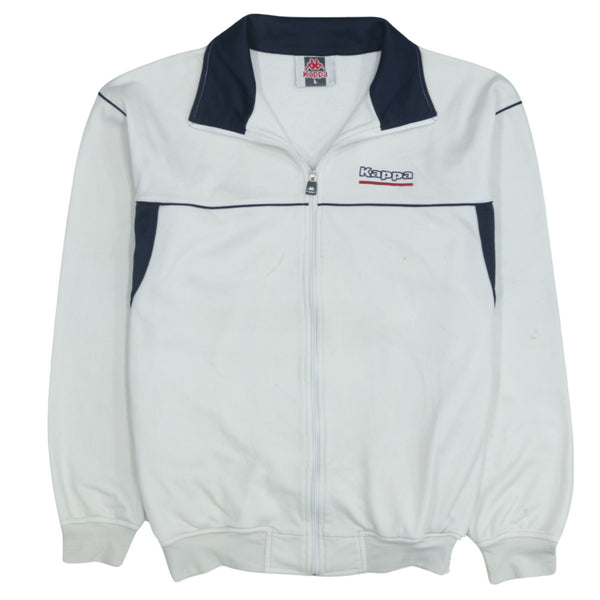 Kappa 90's Vintage Lightweight White Full Zip Up Sweatshirt Large