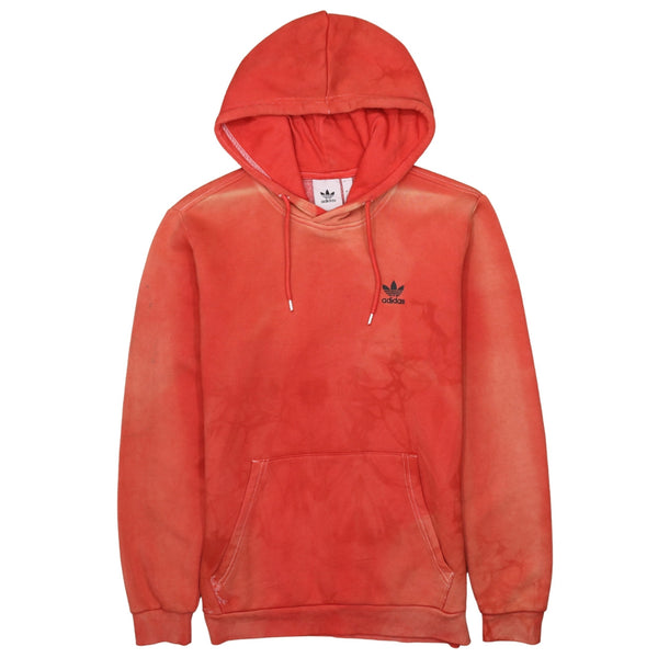 Adidas Vintage 90's Orange Pullover Hoodie Small with Drawstring Pockets