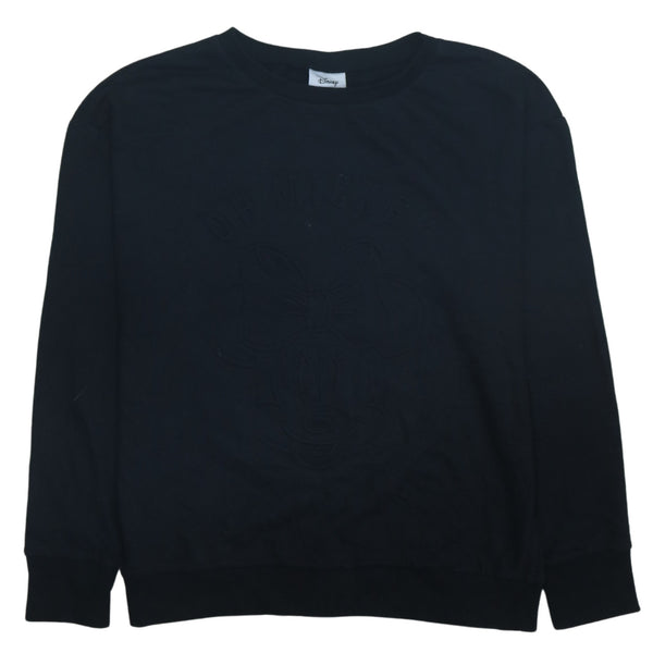 Authentic Disney 90s Black Heavyweight Crew Neck Sweatshirt Large