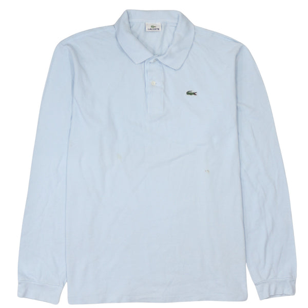 Lacoste 90's Long Sleeve Quarter Button Polo Shirt XLarge  Blue