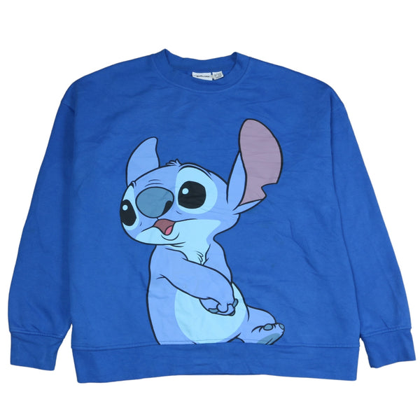 Disney 90s Large Lilo & Stitch Blue Crew Neck Sweatshirt Vintage