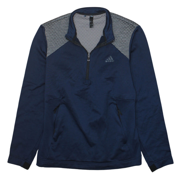 Adidas 90's Lightweight Quarter Zip Sweatshirt Small Navy Blue