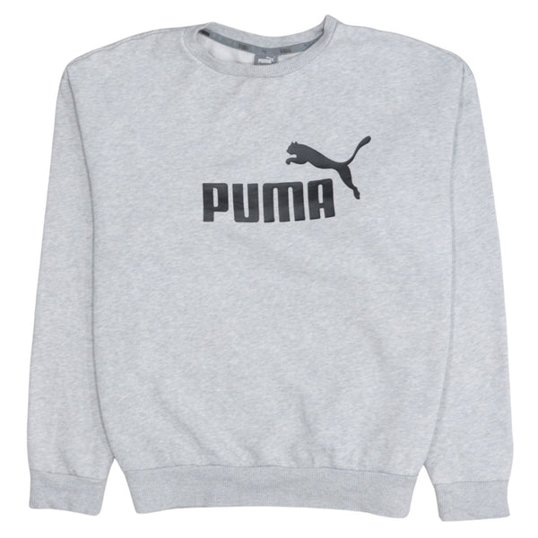 Puma 90's Spellout Crew Neck Sweatshirt XLarge Grey