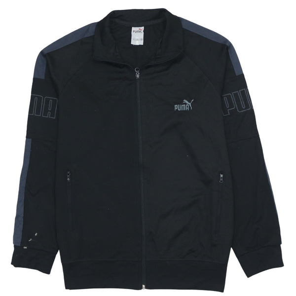 Puma 90's Vintage Heavyweight Black Full Zip Sweatshirt Men's Large