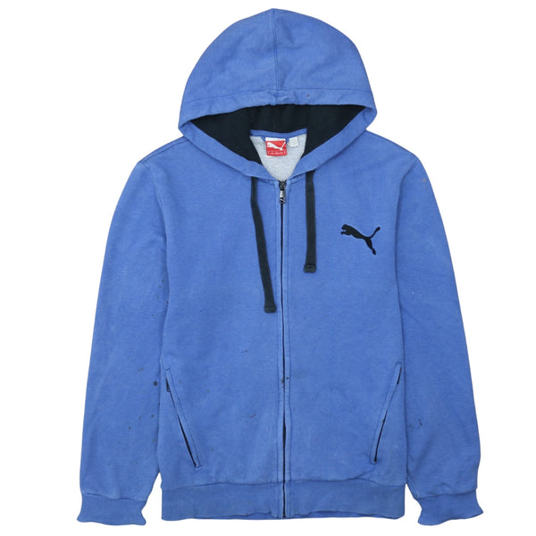 Puma 90's Vintage Sportswear Full Zip Up Hoodie Medium Blue