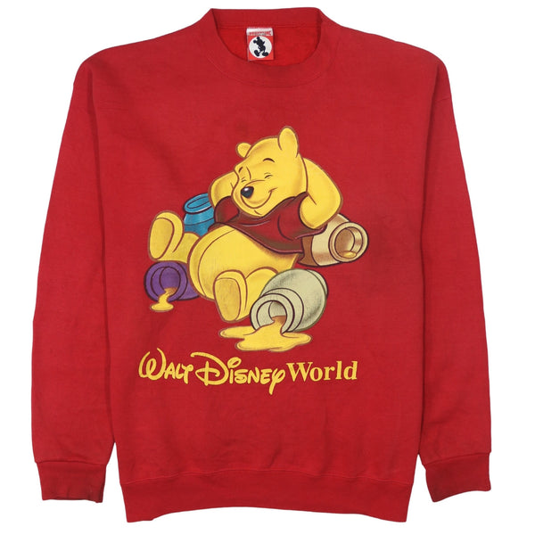 Disney 90's Winnie The Pooh Crew Neck Sweatshirt XLarge Red