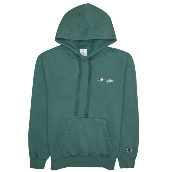 Champion 90's Drawstring Pockets Pullover Hoodie Small Green