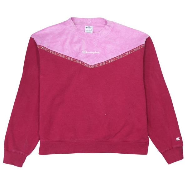 Vintage Champion 90s Burgundy Red Lightweight Crew Neck Sweatshirt XL