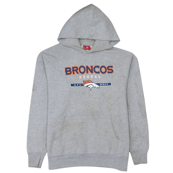 NFL 90's Denver Broncos Pullover Hoodie Medium  Grey