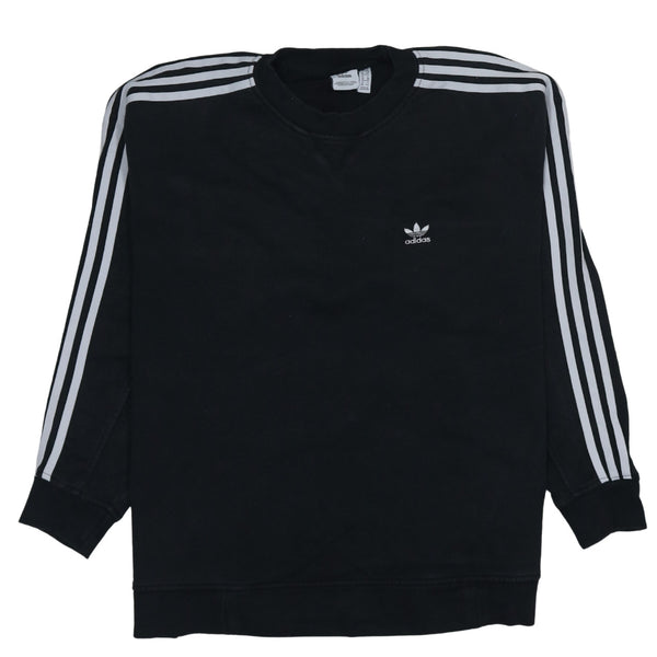 Adidas 90's Striped Sleeve Crew Neck Sweatshirt Small Black