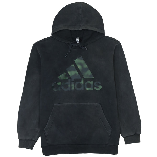 Adidas Vintage 90's Spellout Pullover Hoodie Small Black Cotton