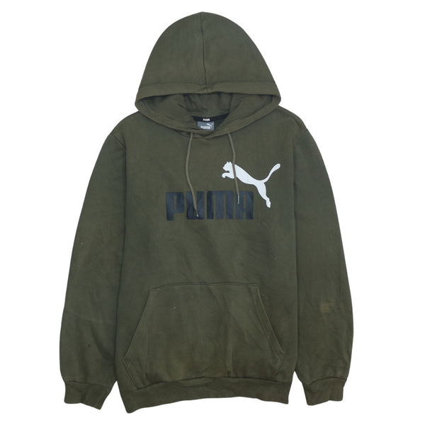 Puma 90s Vintage Green Spellout Pullover Hoodie Men's Small