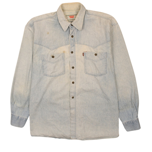 Levi's 90's Long Sleeves Button Up Shirt XLarge Blue