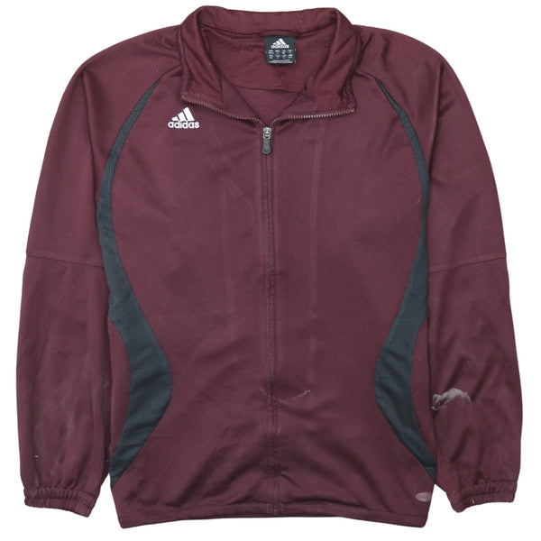 Adidas 90's Lightweight Full Zip Up Sweatshirt Medium Burgundy Red