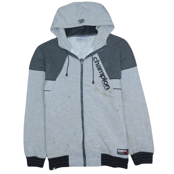 Champion 90's Lightweight Full Zip Up Hoodie Large Grey