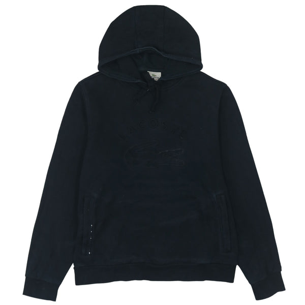 Vintage Lacoste 90's Black Sportswear Pullover Hoodie, Men's Large