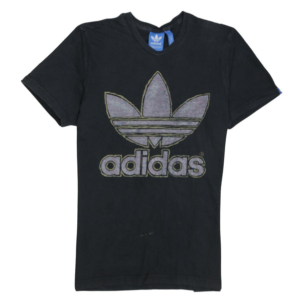 Adidas 90's Spellout Short Sleeves Hoodie Medium Black