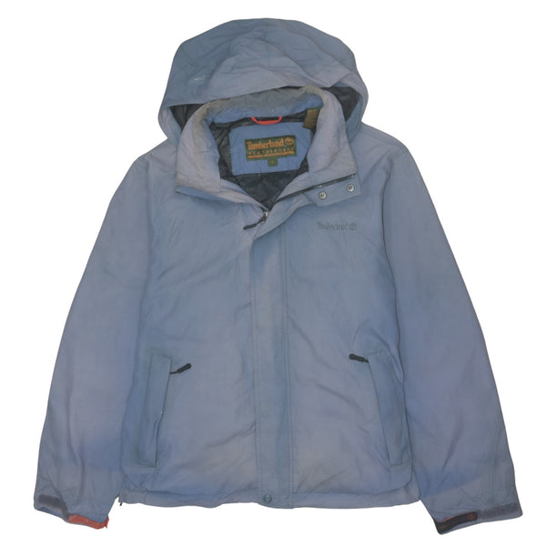 Timberland 90's Hooded Full Zip Up Windbreaker Large Blue