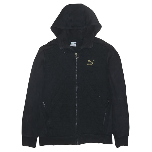 Puma 90's Vintage Black Sportswear Hoodie Medium Men's Full Zip