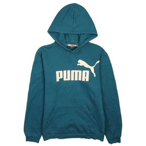 Puma 90s Turquoise Spellout Pullover Hoodie Women XXLarge 2XL