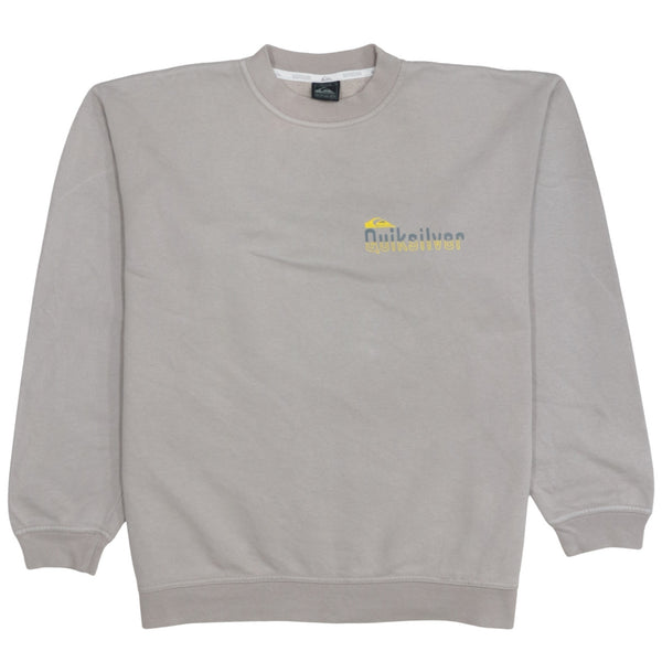 QuikSilver 90's Lightweight Crew Neck Sweatshirt Medium Black