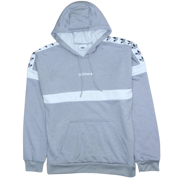 Adidas 90's Grey Pullover Hoodie Small with Drawstring Pockets