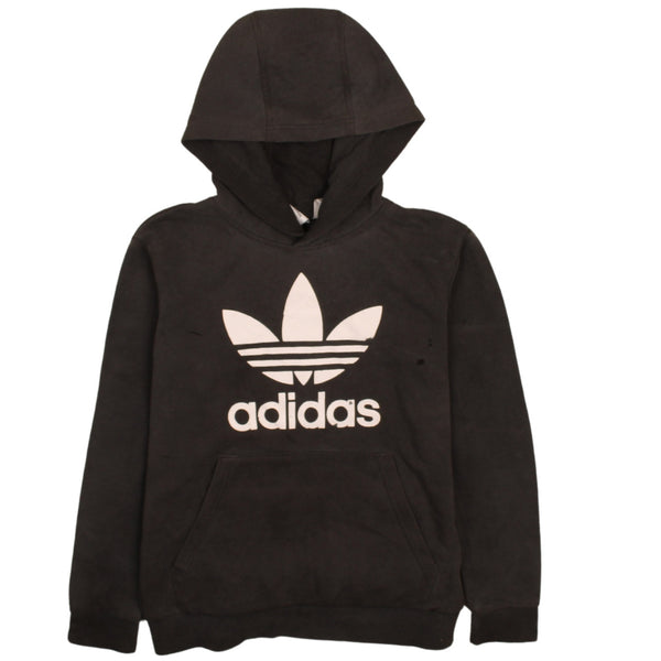 Adidas Women's 90's Vintage Black Spellout Hoodie Size Medium