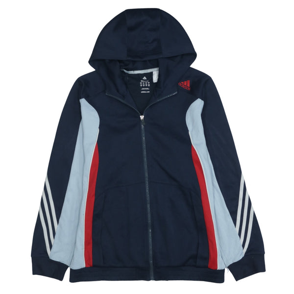Adidas 90's Vintage Navy Blue Full Zip Sportswear Hoodie Medium