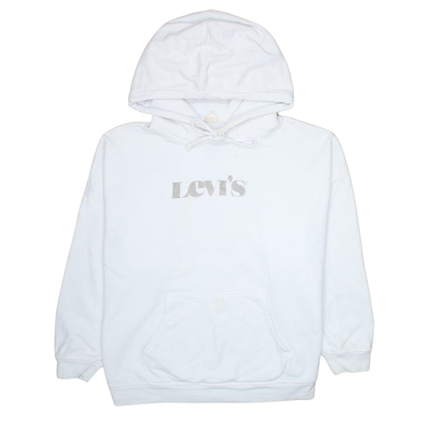 Levi's 90's Spellout Pullover Hoodie Large White