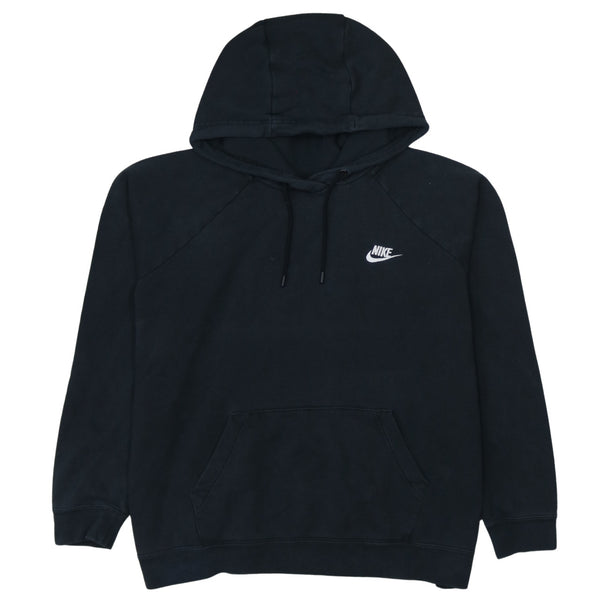 Nike 90's Vintage Swoosh Pullover Black Hoodie XL Cotton Retro