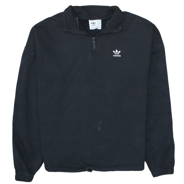 Adidas 90's Lightweight Quarter Zip Sweatshirt Small Black