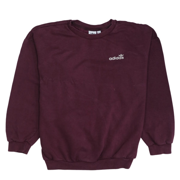 Adidas 90's Lightweight Crew Neck Sweatshirt Small Burgundy Red