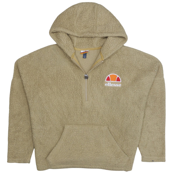 Ellesse 90's Hiking Warm Quarter Zip Fleece Jumper XXLarge  Tan Brown