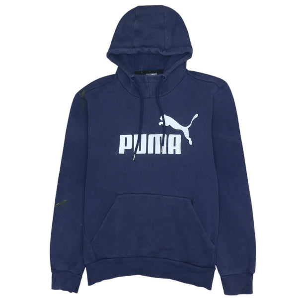 Puma 90's Spellout Pullover Hoodie Small Navy Blue